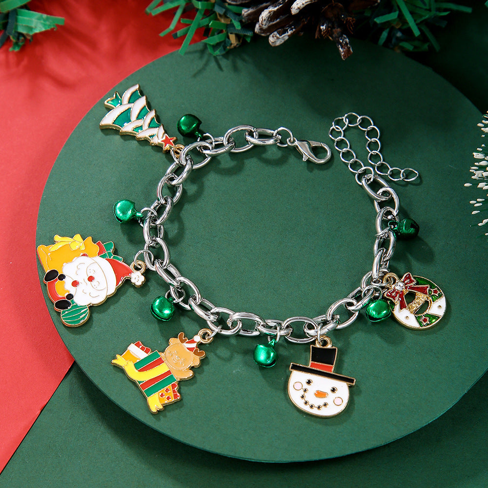 Creative Christmas Metal Chain Bracelet For Women Men Santa Claus Christmas Tree Snowflake Snowman Pearl Bangles New Year Gifts Creative Christmas Metal Chain Bracelet For Women Men Santa Claus Christmas Tree Snowflake Snowman Pearl Bangles New Year Gifts